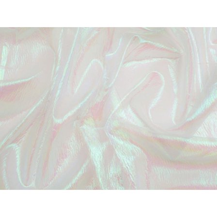 Minerva Regnbue Krystall Organza Stoff Turkis - per meter Krem