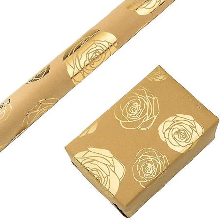 Kraft Gavepapir Rulle Folie Guld Rose Design Gavepapir Til Bryllup