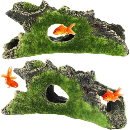 Akvarie Træ Dekoration, 2 stk. Træ Dekorationer