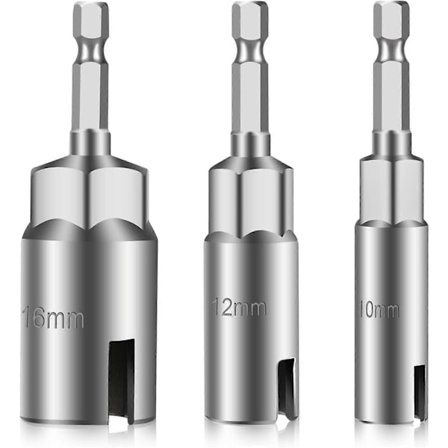 3-pack Hex-skaft Mutterdragare, 1/4" Hex-skaft Power Wing Mutterdragare Set, Spårad Wing Mutterkrok Borrbit Socket Nyckel Panel Mutter Skruvverktyg Ey