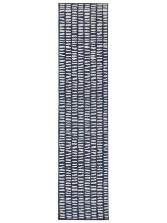 Ray Indoor/Outdoor Rug Washable 80X300 Small Blue/White Runner
