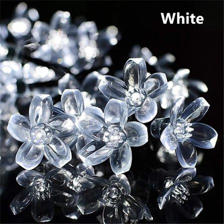 Cherry Blossom Flower Garland Lampa Batteri USB Drift LED String Fairy Lights