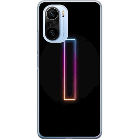Kompatibel Mobilcover til Xiaomi Xiaomi Mi 11i Minimalistisk neonbogstav I i regnbuefarver mod mørk baggrund