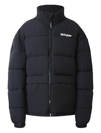 Back Printed Reg Downjacket Black SIXTH JUNE