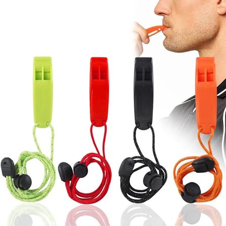 4-delt nødoverlevelsesfløyte med tau - egnet for fotturer og sport