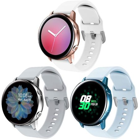 Silikonarmband kompatibel med Samsung Galaxy Watch 3 41mm rem / Active rem 40mm / Active 2 rem / Galaxy Watch 42mm rem, kvinnor män mjuk siliko