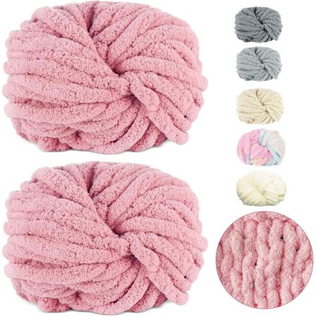 500g (250gx2) Paksu Garnboll n. 54m Chenille Paksu Pälsgarn Pehmeä Villa Paksu Garn Pehmeä Neulelanka Virkattuihin Peittoihin Huiveihin Hattuihin