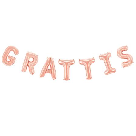 Folieballon "GRATTIS" Rosaguld 41 cm
