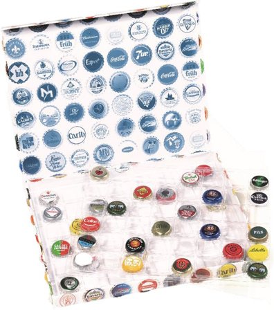 Æske til 96 flaskekapsler - Firkantede rum