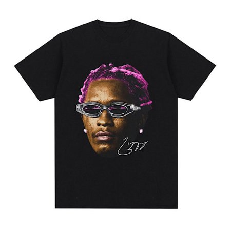 Rapper Young Thug Grafisk T-shirt Herr Dam Mode Hip Hop Vintage T-shirt