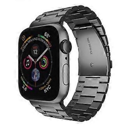 Kompatibel för Apple Watch Armband 38mm-40mm/ 42mm-44mm Ersättningsarmband i rostfritt stål för Apple Watch Series 5/4/3/2/1 (38 till 40mm svart)