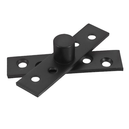 Skjult Dør Hardware Pivot Hængsel Cirkulær Aksel Top og Bund Positionering Kompatibel med Skab Sort 7.50x2.10x1.80cm 1-pak Sort