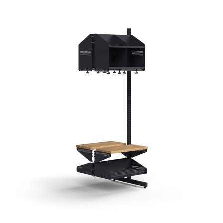 Garderobenschrank ENTRY, Anbaumodul, bodenstehend, 1800 x 600 x 600 mm, anthrazit