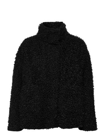 Iris Faux Fur Jacket Black By Malina