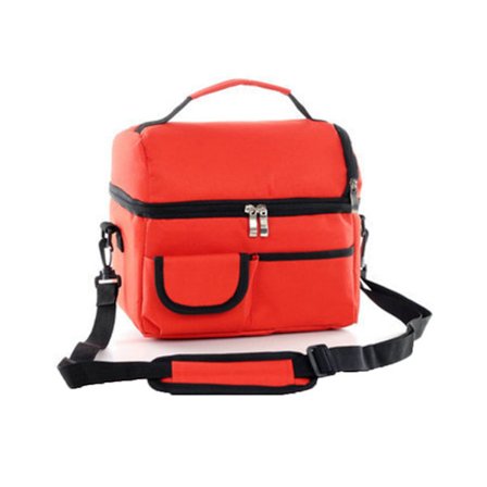 Bärbar thermal matkasse Kylarbox Bento Pouch förvaringsbehållare - Röd