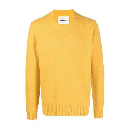 Jil Sander, Round-neck Knitwear Geel, Heren, Maat:S