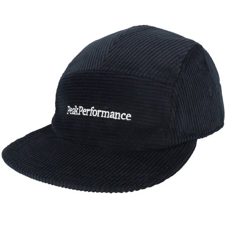 Peak Performance - Schwarz 5panel Cap - Corduroy Cap Black 5-Panel @ Hatstore