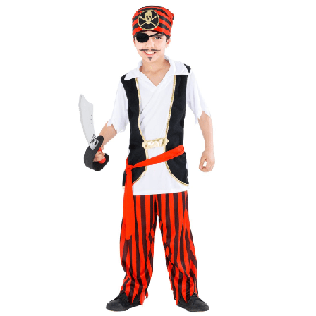 Tectake Maskeraddräkt Pojke Pirat Jocke Red 140 (9-10y)