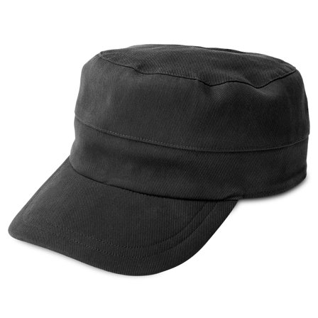 Gorra militar de algodón negro Flynn para hombres - Gorras para hombre