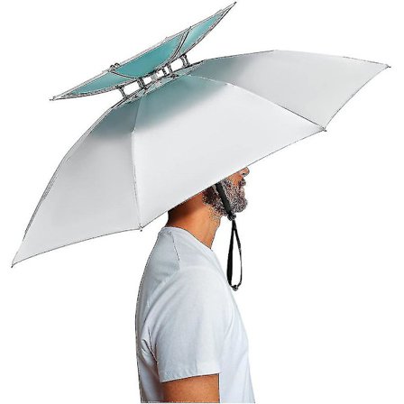 Håndfri paraplyhatt, fiskehode paraply hagearbeid fotturhatt