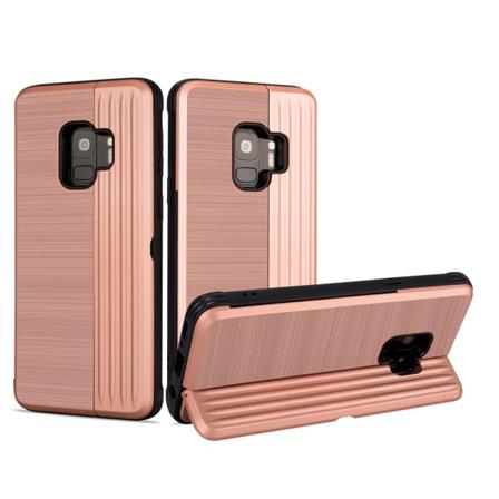 Elegant deksel med kortspor for Samsung Galaxy S9 Roséguld