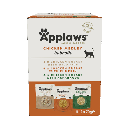 Applaws - Cat Pouches Kylling Selection i buljong 12x70 g - Katt - Kattefôr & kattemat - Våtfôr og våtmat - ZOO.no