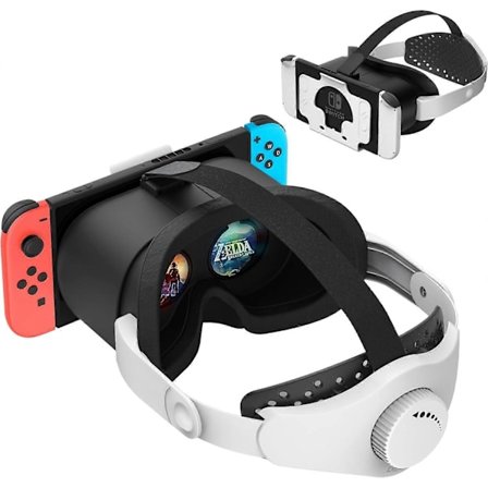 Uppgraderat VR-headset för Nintendo Switch & Switch OLED-modell, Switch VR-glasögon med justerbara HD-linser och huvudband med rotationsknapp