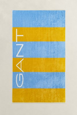 GANT - Strandhåndkle med blokkstriper mustard yellow