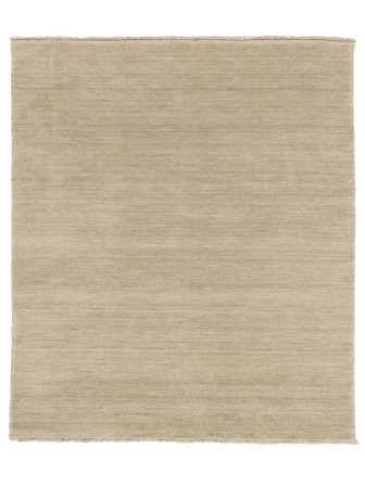 Handloom Fringes 250X300 Large Greige Plain (Single Colored) Wool Rug