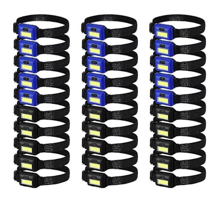 30 stk LED Hodelykt Lommelykt for Voksne Barn Utendørs Hodelykter med Justerbar Pannebånd Vanntett