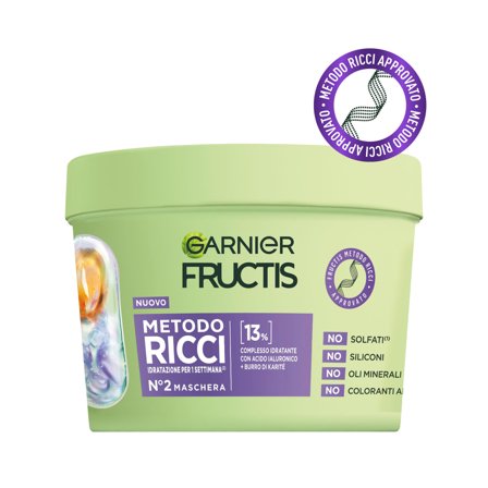 Garnier Fructis Metodo Ricci Maschera 370ml - Maschera Ricci Definiti Capelli