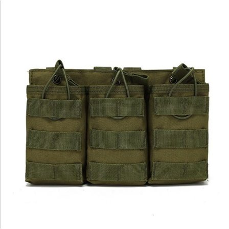 Taktisk trippelmagasin klippficka fältväst Molle tillbehörskit diverse väska förvaringsväska intertelefonpaket patron midjeväska Army Color 3L
