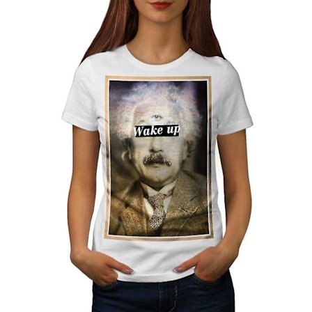 Wake Up Einstein Whitet-shirt för kvinnor