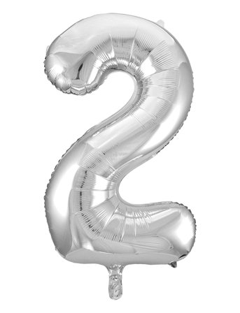 Joker | Foil Balloon Number 2 Silver 86 Cm | 86 cm