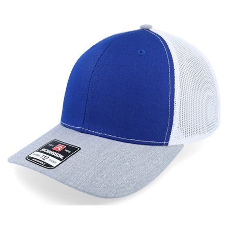 Richardson - Blå trucker Kasket - 112 Tri Royal/White/Heather Grey Trucker @ Hatstore