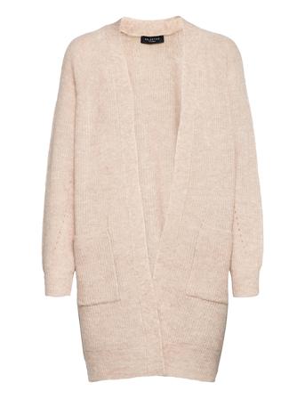 Slflulu Ls Knit Long Cardigan Strikkegenser Cardigan Creme Selected Femme