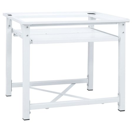 vidaXL Piedestal för tvättmaskin med utdragbar hylla vit