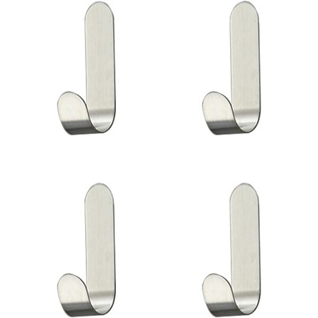 4 stk. rustfrit stål klæbende krog, selvklæbende kroge, til