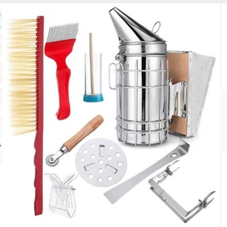 Bieneholdverktøy, 8 stk rustfritt stål bikube-røyker, Bienehold