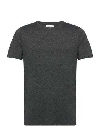 Mouliné O-Neck Tee S/S T-shirts Short-sleeved Marineblå Lindbergh*Betinget Tilbud