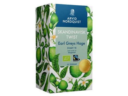 ARVID NORDQUIST Te Earl Greys Hage svart 25/fp - Lyreco - Kök och servering - Kaffe och te - Te