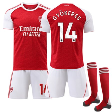 Iloisia uutisia myymälässä! 25-26 Arsenal Kotipelipaita Lasten Jalkapallopaita Setti Sukkien Kanssa Nro 14 Gyökeres No.14 Gyökeres, No.14 Gyökeres, 