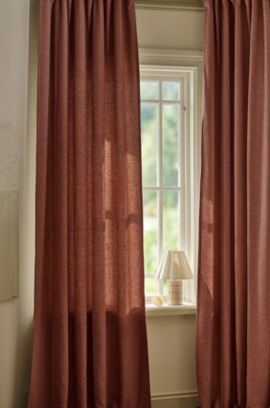 Jotex - Bouclégardin 2-pakke Rustrød - SANDY - Kjøp Multifunksjonsgardiner hos Jotex