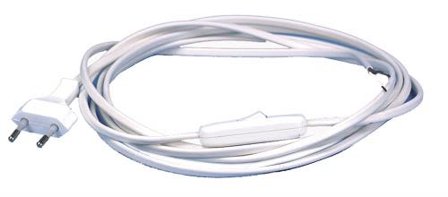 Gelia 90092756 Lampeledning 3 m, med bryter, Belysning