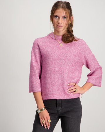 Kids ONLY KOGEDENA LIFE 4/5 SLEEVE O-NECK KNT Vaaleanpunainen Villapuserot Tytöt - Kids Brand Store