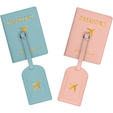 2 stk. Passomslag og 2 stk. Bagasjelapper Sett