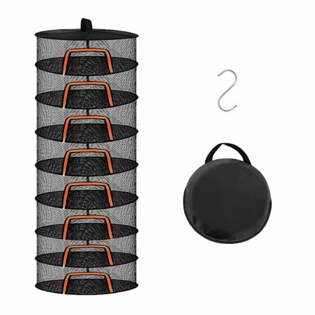 Ripustettava taittuva kuivausverkko yrteille, hedelmille ja vaatteille