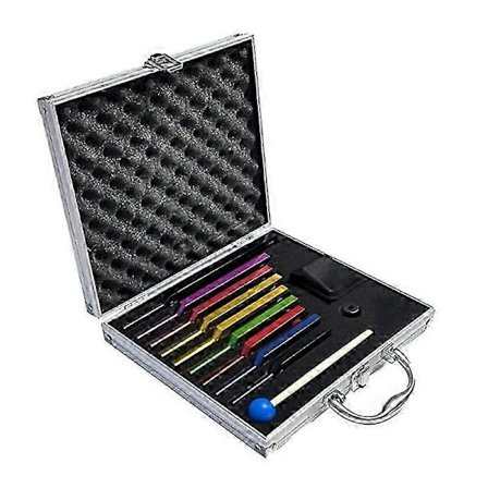 9 Stemmegafler til Healing, Lydhealing, Kropsretention med Aluminium Gaveæske, Stemmegaffelsæt