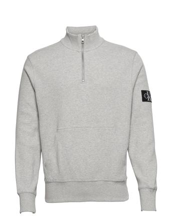 Textured Badge Half Zip Hwk Grey Calvin Klein Jeans