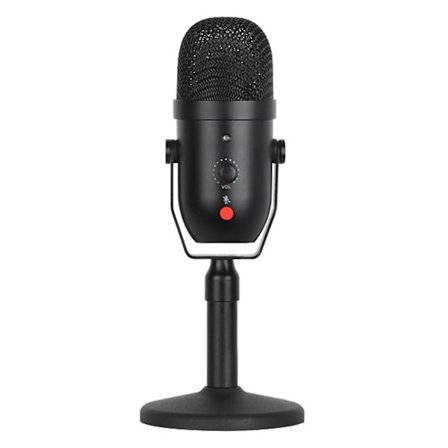 USB Kondensatormikrofon En-Knap Lydløs Desktop Mikrofon